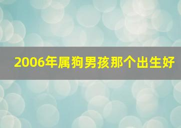 2006年属狗男孩那个出生好