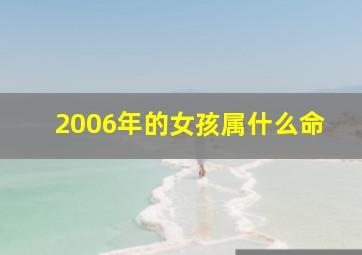 2006年的女孩属什么命