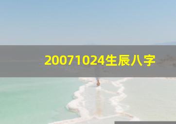 20071024生辰八字