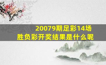 20079期足彩14场胜负彩开奖结果是什么呢