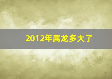 2012年属龙多大了