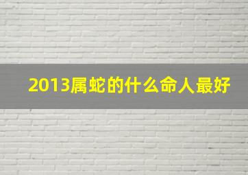 2013属蛇的什么命人最好