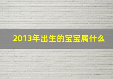 2013年出生的宝宝属什么