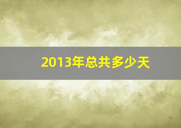 2013年总共多少天