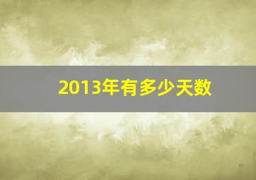 2013年有多少天数