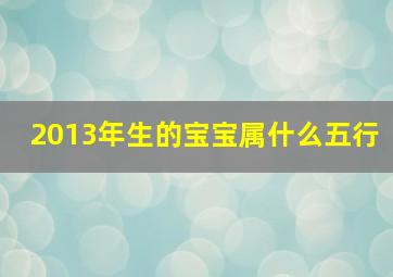 2013年生的宝宝属什么五行