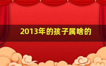 2013年的孩子属啥的