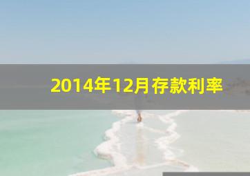 2014年12月存款利率