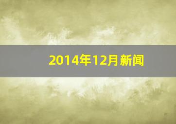 2014年12月新闻