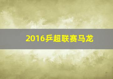 2016乒超联赛马龙