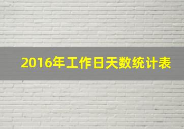 2016年工作日天数统计表