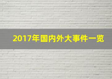 2017年国内外大事件一览