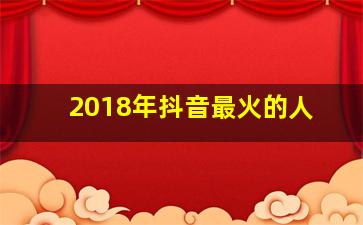 2018年抖音最火的人