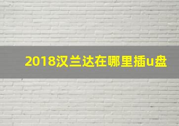 2018汉兰达在哪里插u盘