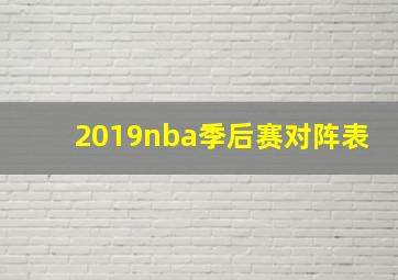 2019nba季后赛对阵表