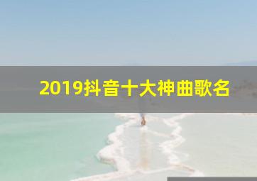 2019抖音十大神曲歌名