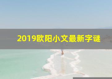 2019欧阳小文最新字谜