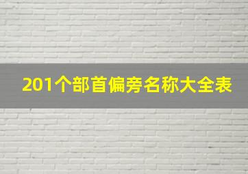 201个部首偏旁名称大全表