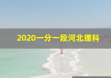 2020一分一段河北理科