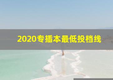 2020专插本最低投档线