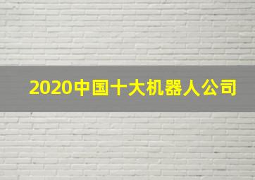 2020中国十大机器人公司