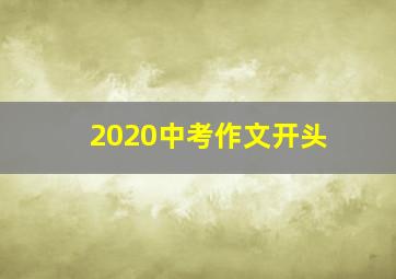 2020中考作文开头