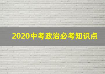 2020中考政治必考知识点