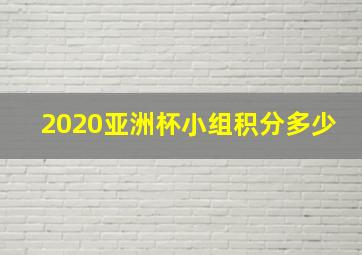 2020亚洲杯小组积分多少