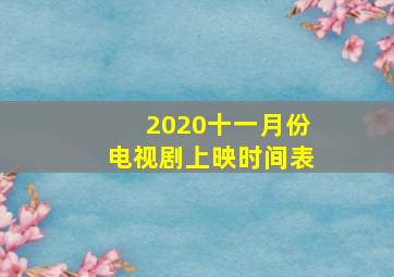 2020十一月份电视剧上映时间表