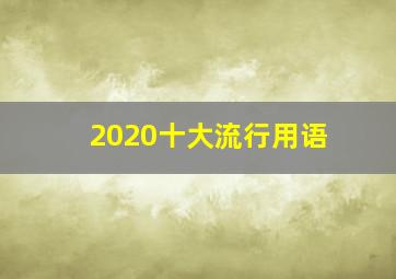 2020十大流行用语