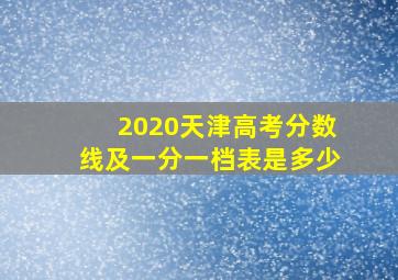 2020天津高考分数线及一分一档表是多少