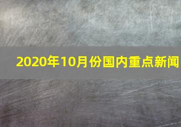 2020年10月份国内重点新闻