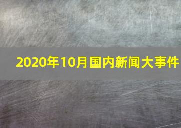 2020年10月国内新闻大事件