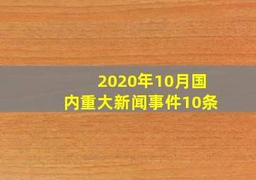 2020年10月国内重大新闻事件10条