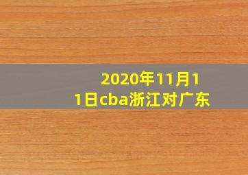 2020年11月11日cba浙江对广东