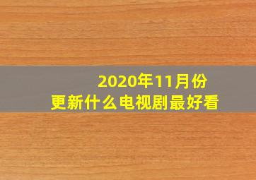 2020年11月份更新什么电视剧最好看