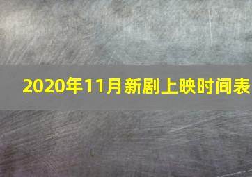 2020年11月新剧上映时间表