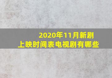 2020年11月新剧上映时间表电视剧有哪些