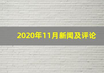 2020年11月新闻及评论