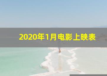 2020年1月电影上映表