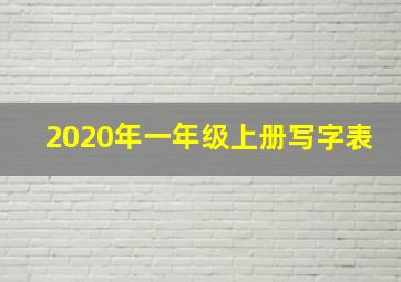 2020年一年级上册写字表