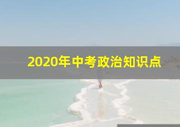 2020年中考政治知识点