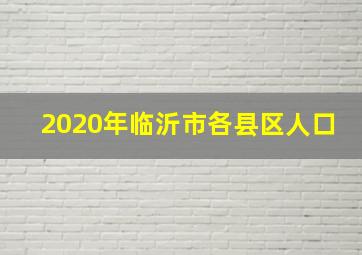 2020年临沂市各县区人口