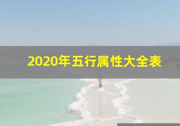 2020年五行属性大全表