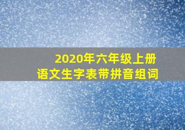 2020年六年级上册语文生字表带拼音组词