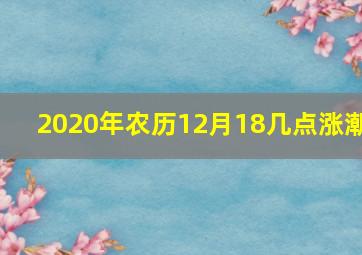 2020年农历12月18几点涨潮