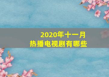 2020年十一月热播电视剧有哪些