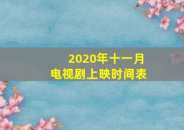 2020年十一月电视剧上映时间表