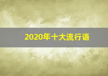 2020年十大流行语