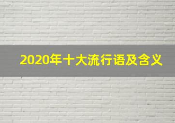 2020年十大流行语及含义